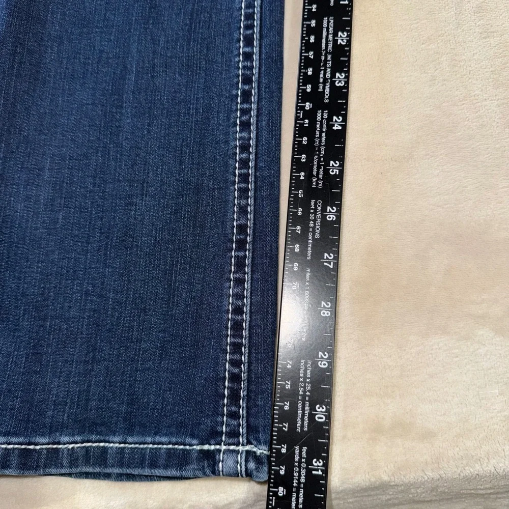 Grace in LA Womens Bootcut Jeans Dark Wash Horseshoe Embellished Size 28 Bling